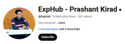 ExpHub - Prashant Kirad Youtube Channel